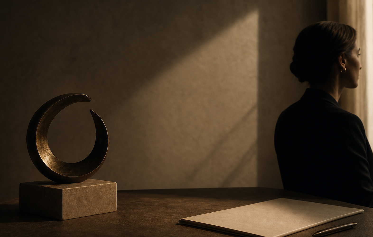 Editorial advisory sculpture and shadow