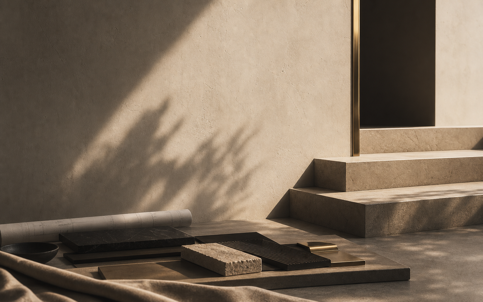 Architectural material detail and premium service atmosphere